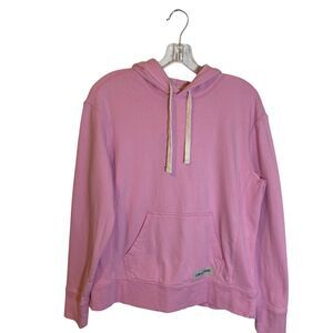 Life is Good Hoodie Women's Size S Pink Logo Minimalist